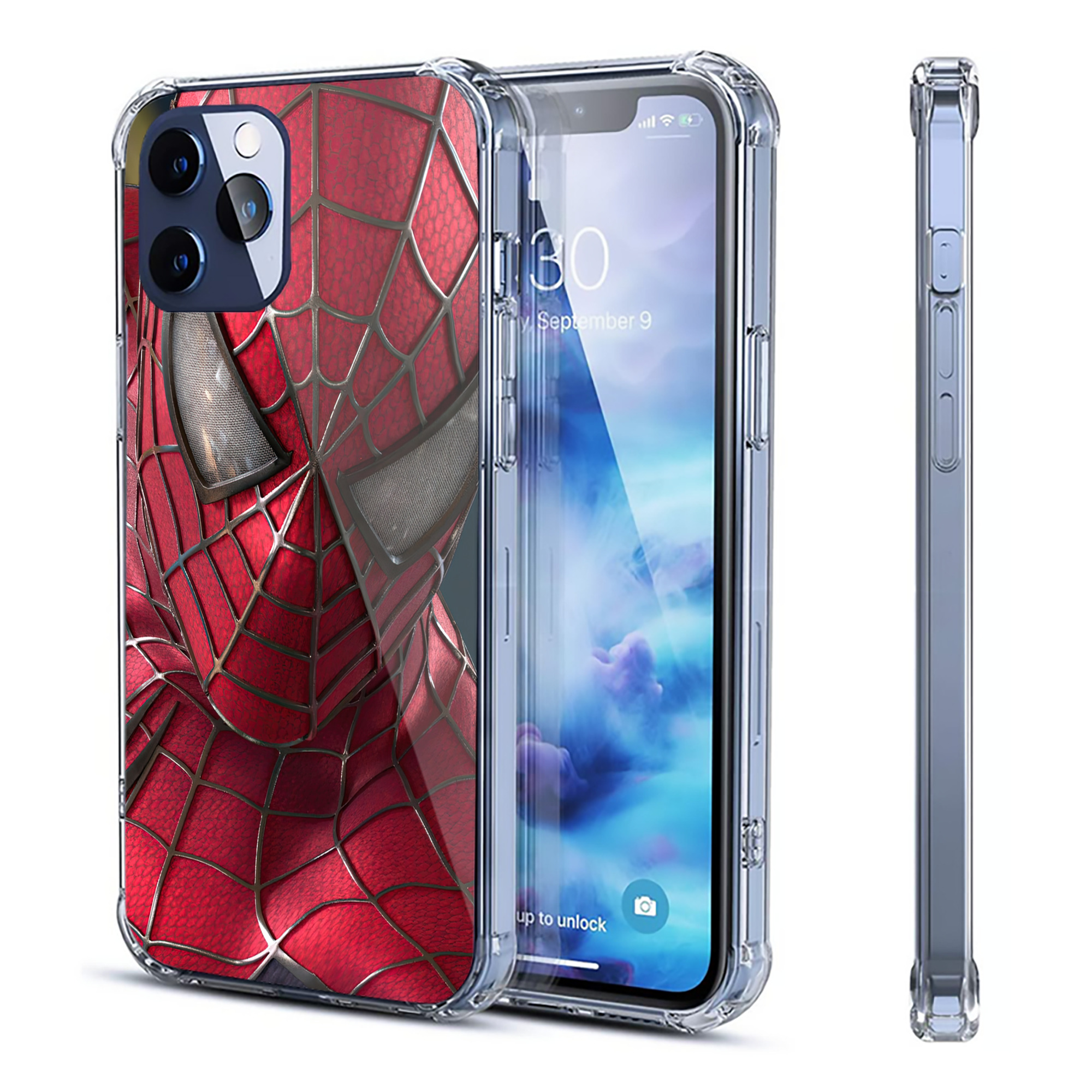 （画像用） Spider Man スパイダーマン 【iPhone 12シリーズ対応】透明スマホケース（クリアソフトケース）